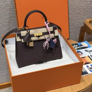 Hermes Kelly 25 Bag Handmade In Epsom Calfskin Leather Gold Hardware 0G Rouge Sellier - Image 12