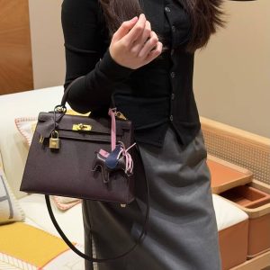 Hermes Kelly 25 Bag Handmade In Epsom Calfskin Leather Gold Hardware 0G Rouge Sellier - Image 28