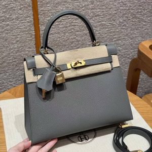 Hermes Kelly 25 Bag Handmade In Epsom Calfskin Leather Gold Hardware 0L Girs Meyer - Image 2