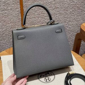 Hermes Kelly 25 Bag Handmade In Epsom Calfskin Leather Gold Hardware 0L Girs Meyer - Image 21
