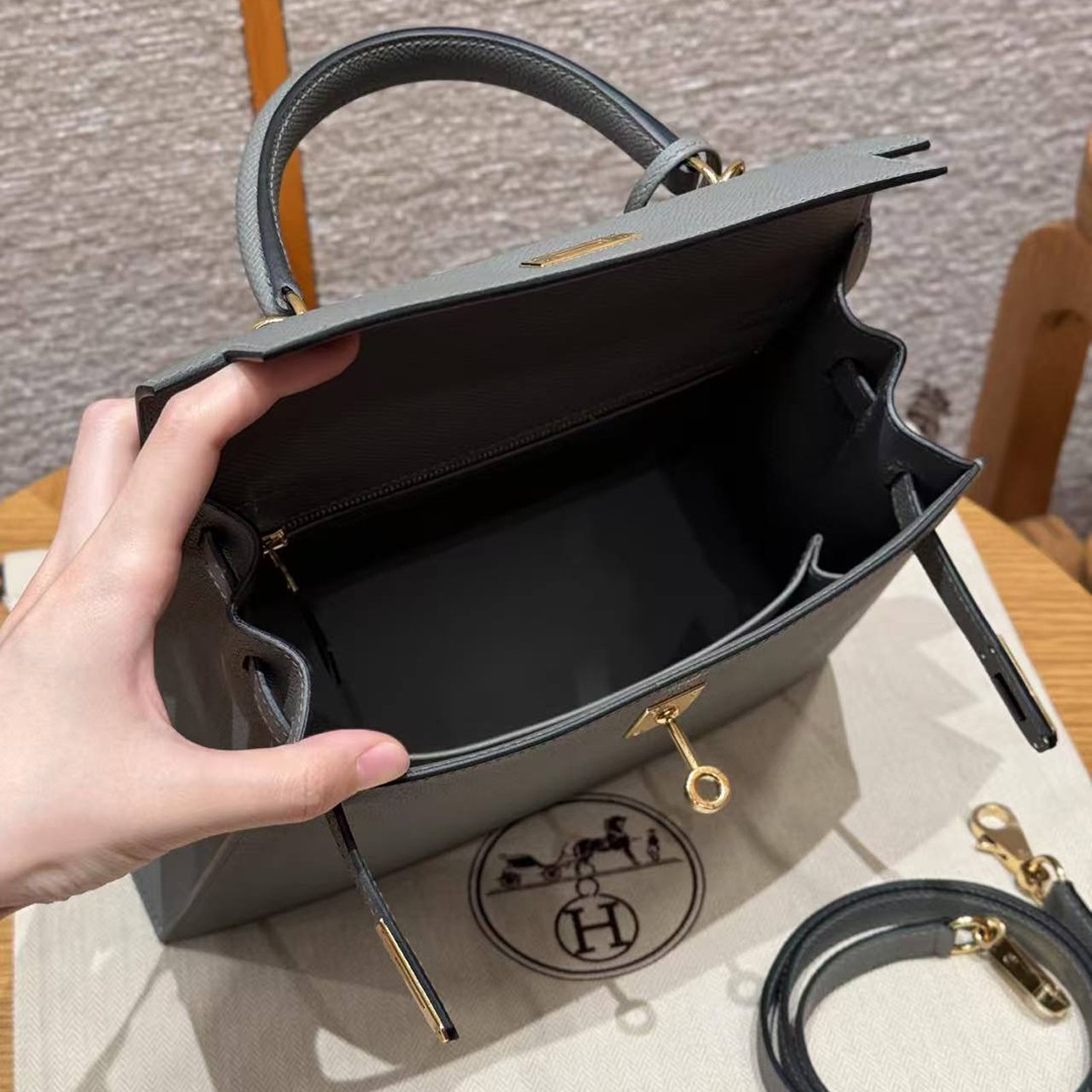 Hermes Kelly 25 Bag Handmade In Epsom Calfskin Leather Gold Hardware 0L Girs Meyer - Image 18