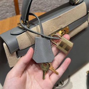 Hermes Kelly 25 Bag Handmade In Epsom Calfskin Leather Gold Hardware 0L Girs Meyer - Image 12