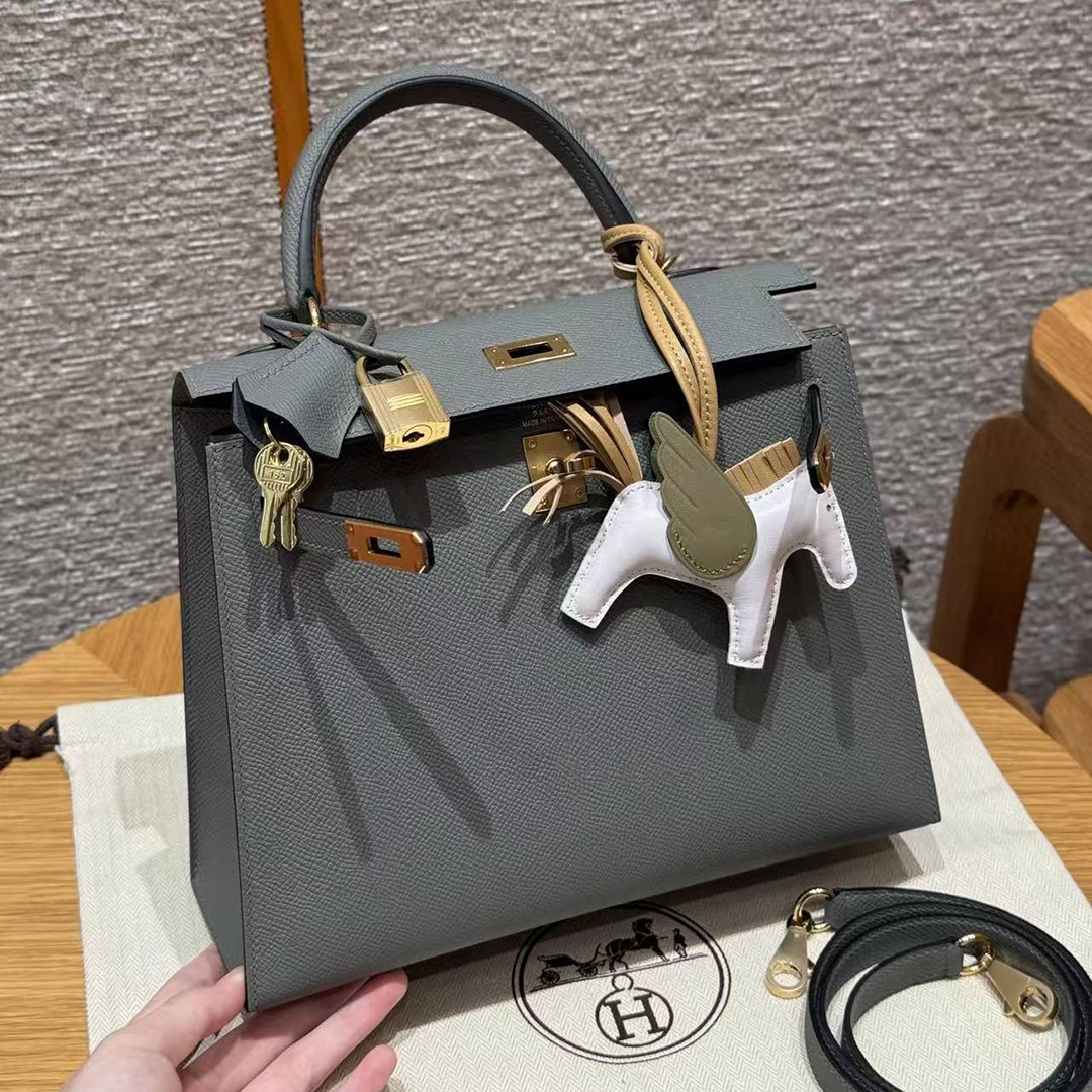 Hermes Kelly 25 Bag Handmade In Epsom Calfskin Leather Gold Hardware 0L Girs Meyer