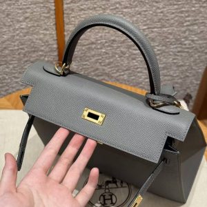 Hermes Kelly 25 Bag Handmade In Epsom Calfskin Leather Gold Hardware 0L Girs Meyer - Image 3