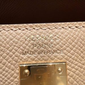 Hermes Kelly 25 Bag Handmade In Epsom Calfskin Leather Gold Hardware 0M Chai - Image 16