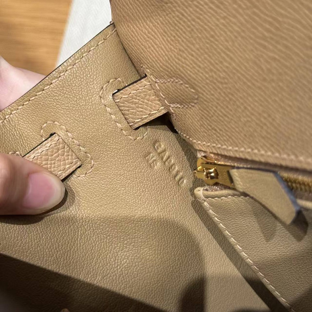 Hermes Kelly 25 Bag Handmade In Epsom Calfskin Leather Gold Hardware 0M Chai - Image 14