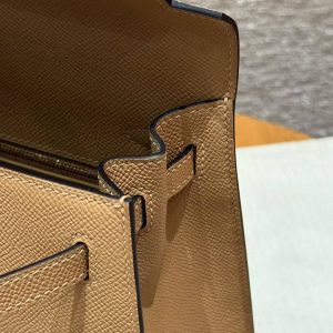 Hermes Kelly 25 Bag Handmade In Epsom Calfskin Leather Gold Hardware 0M Chai - Image 11