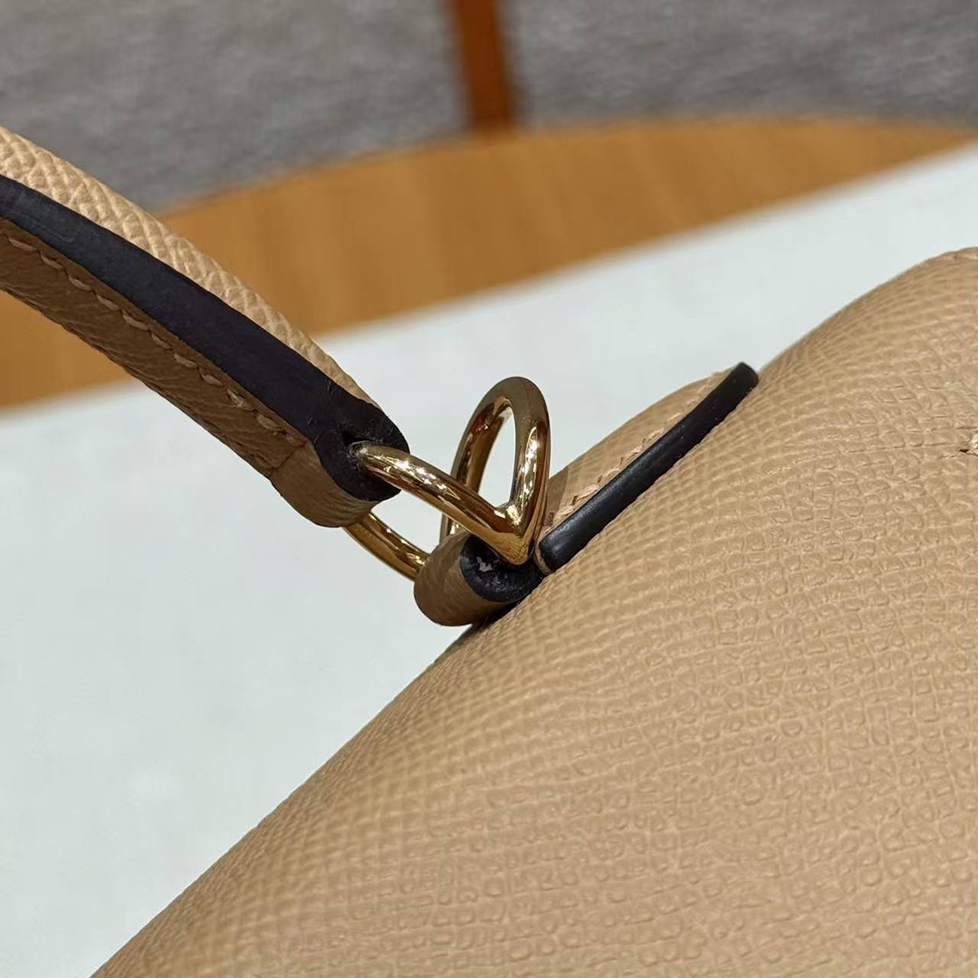 Hermes Kelly 25 Bag Handmade In Epsom Calfskin Leather Gold Hardware 0M Chai - Image 9