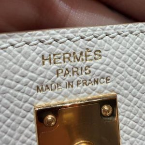 Hermes Kelly 25 Bag Handmade In Epsom Calfskin Leather Gold Hardware 10 Craie - Image 16