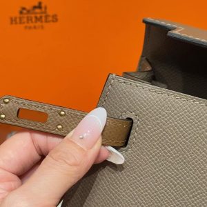 Hermes Kelly 25 Bag Handmade In Epsom Calfskin Leather Gold Hardware 18 Etoupe 3G Alezan 4B Biscuit - Image 7