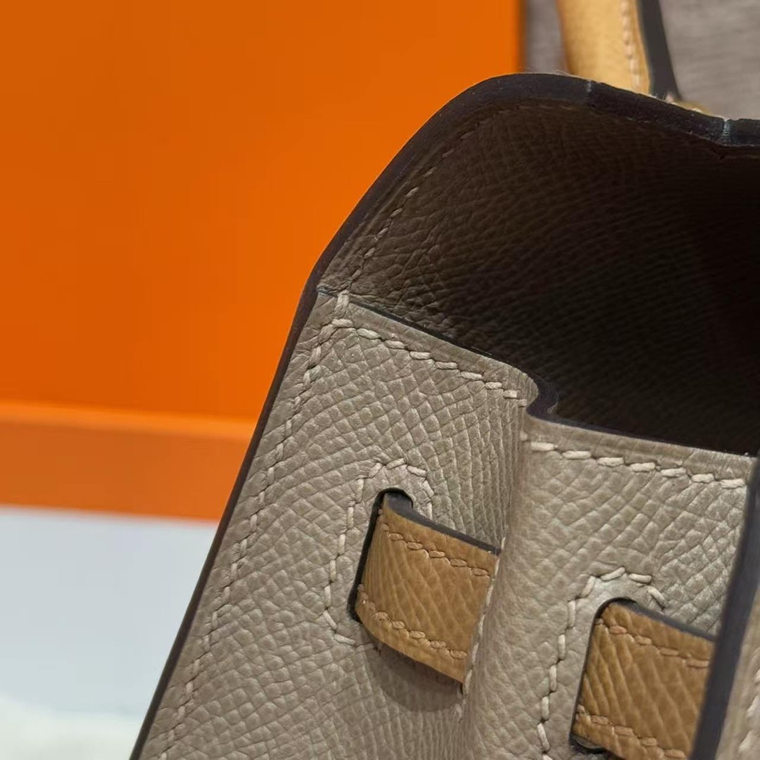 Hermes Kelly 25 Bag Handmade In Epsom Calfskin Leather Gold Hardware 18 Etoupe 3G Alezan 4B Biscuit - Image 6