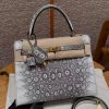 Hermes Kelly 25 Bag Handmade In Lizard Imported Leather From South Africa Gold Hardware 1B Ombre