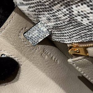 Hermes Kelly 25 Bag Handmade In Lizard Leather From South Africa Gold Hardware 1B Ombre - Image 21