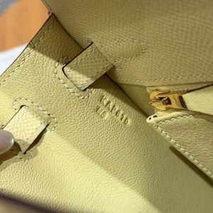 Hermes Kelly 25 Bag Handmade In Epsom Calfskin Leather Gold Hardware 1Z Jaune Poussin - Image 15