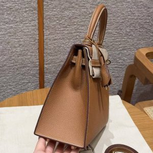Hermes Kelly 25 Bag Handmade In Epsom Calfskin Leather Gold Hardware 37 Gold - Image 19