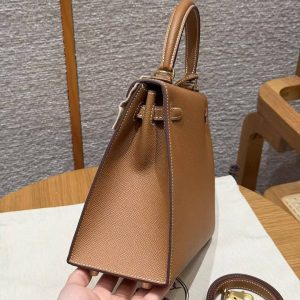 Hermes Kelly 25 Bag Handmade In Epsom Calfskin Leather Gold Hardware 37 Gold - Image 18