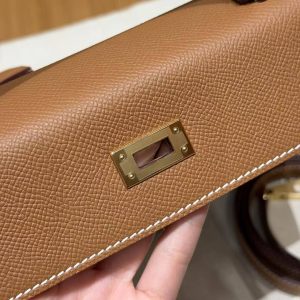 Hermes Kelly 25 Bag Handmade In Epsom Calfskin Leather Gold Hardware 37 Gold - Image 11