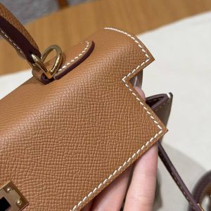 Hermes Kelly 25 Bag Handmade In Epsom Calfskin Leather Gold Hardware 37 Gold - Image 10