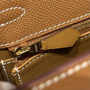 Hermes Kelly 25 Bag Handmade In Epsom Calfskin Leather Gold Hardware 37 Gold - Image 8
