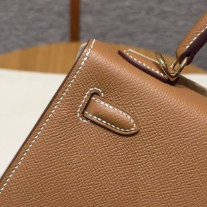 Hermes Kelly 25 Bag Handmade In Epsom Calfskin Leather Gold Hardware 37 Gold - Image 7