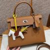Hermes Kelly 25 Bag Handmade In Epsom Calfskin Leather Silver Hardware 37 Gold