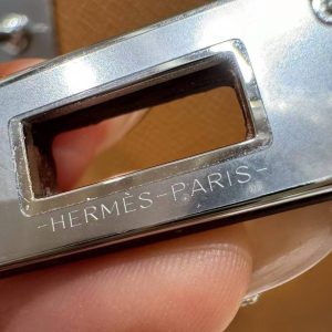 Hermes Kelly 25 Bag Handmade In Epsom Calfskin Leather Silver Hardware 37 Gold - Image 10