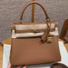 Hermes Kelly 25 Bag Handmade In Togo Calfskin Leather Gold Hardware 37 Gold
