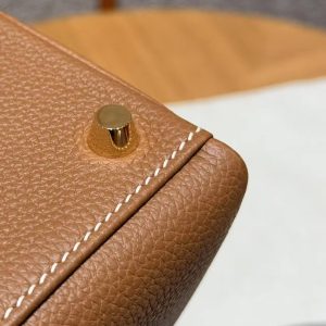 Hermes Kelly 25 Bag Handmade In Togo Calfskin Leather Gold Hardware 37 Gold - Image 11