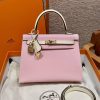 Hermes Kelly 25 Bag Handmade In Epsom Calfskin Leather Gold Hardware 3Q Rose Sakura i2 Nata