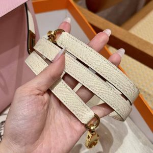 Hermes Kelly 25 Bag Handmade In Epsom Calfskin Leather Gold Hardware 3Q Rose Sakura i2 Nata - Image 12
