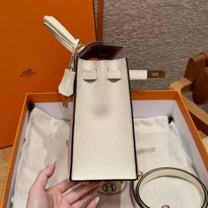 Hermes Kelly 25 Bag Handmade In Epsom Calfskin Leather Gold Hardware 3Q Rose Sakura i2 Nata - Image 8