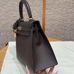 Hermes Kelly 25 Bag Handmade In Epsom Calfskin Leather Gold Hardware 46 Ebene - Image 17