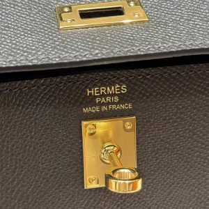 Hermes Kelly 25 Bag Handmade In Epsom Calfskin Leather Gold Hardware 46 Ebene - Image 13