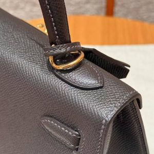 Hermes Kelly 25 Bag Handmade In Epsom Calfskin Leather Gold Hardware 46 Ebene - Image 9