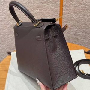 Hermes Kelly 25 Bag Handmade In Epsom Calfskin Leather Gold Hardware 46 Ebene - Image 5