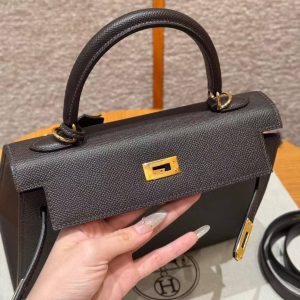 Hermes Kelly 25 Bag Handmade In Epsom Calfskin Leather Gold Hardware 46 Ebene - Image 4