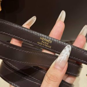 Hermes Kelly 25 Bag Handmade In Box Calfskin Leather Gold Hardware 47 Chocolat - Image 5