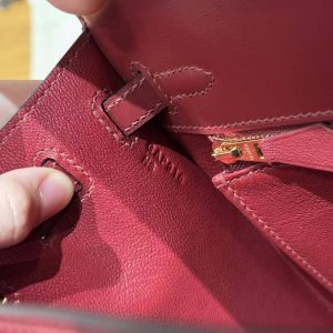 Hermes Kelly 25 Bag Handmade In Box Calfskin Leather Gold Hardware 55 Rouge H - Image 13