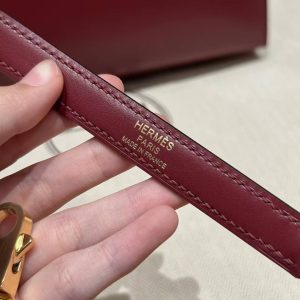 Hermes Kelly 25 Bag Handmade In Box Calfskin Leather Gold Hardware 55 Rouge H - Image 5