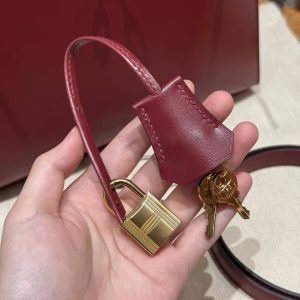 Hermes Kelly 25 Bag Handmade In Box Calfskin Leather Gold Hardware 55 Rouge H - Image 4