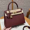 Hermes Kelly 25 Bag Handmade In Epsom Calfskin Leather Gold Hardware 57 Bordeaux