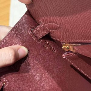 Hermes Kelly 25 Bag Handmade In Epsom Calfskin Leather Gold Hardware 57 Bordeaux - Image 17