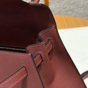Hermes Kelly 25 Bag Handmade In Epsom Calfskin Leather Gold Hardware 57 Bordeaux - Image 12
