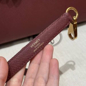 Hermes Kelly 25 Bag Handmade In Epsom Calfskin Leather Gold Hardware 57 Bordeaux - Image 3