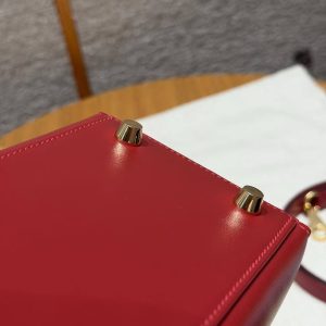 Hermes Kelly 25 Bag Handmade In Box Calfskin Leather Gold Hardware 5X Rouge Piment - Image 16