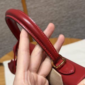 Hermes Kelly 25 Bag Handmade In Box Calfskin Leather Gold Hardware 5X Rouge Piment - Image 6