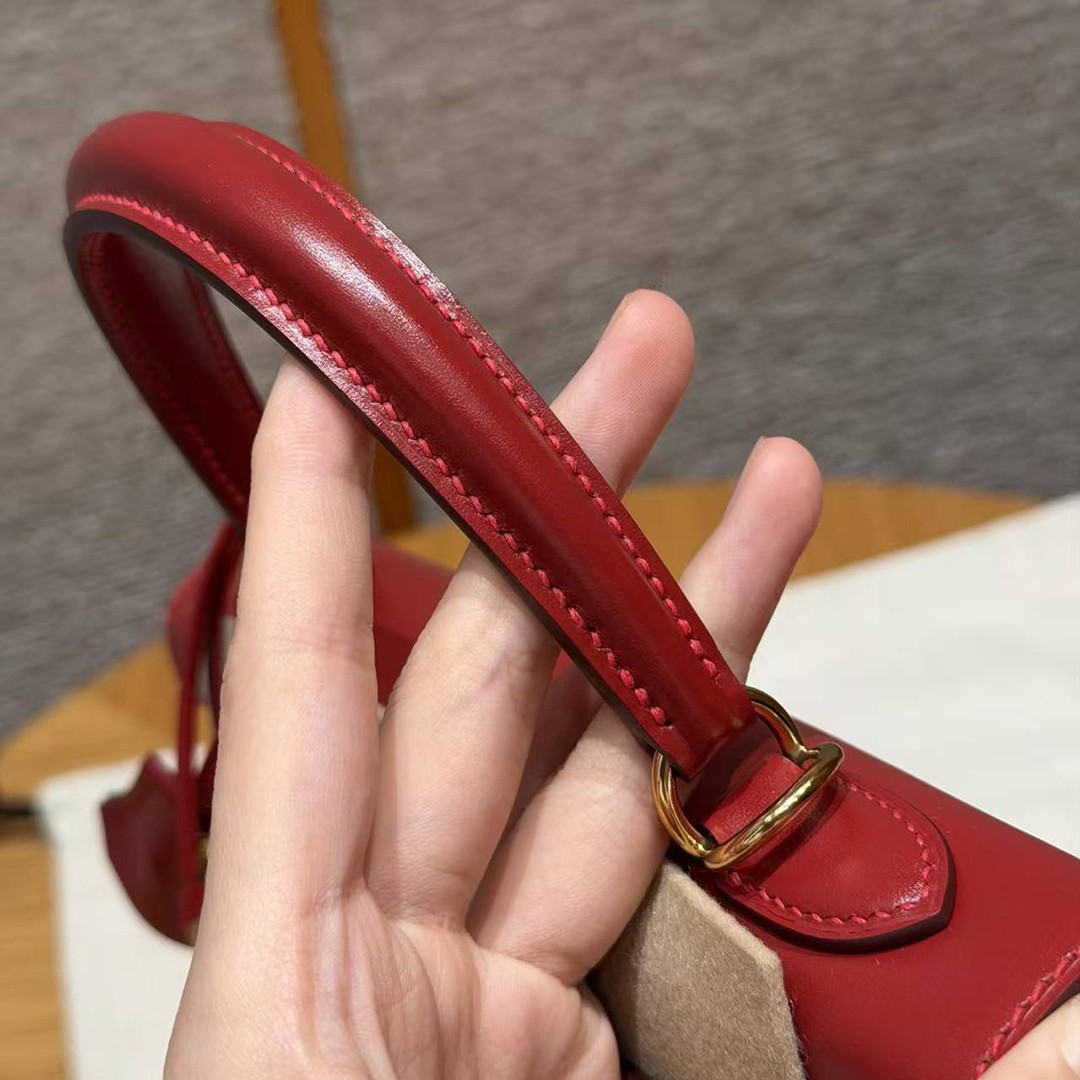 Hermes Kelly 25 Bag Handmade In Box Calfskin Leather Gold Hardware 5X Rouge Piment - Image 6
