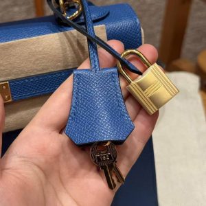 Hermes Kelly 25 Bag Handmade In Epsom Calfskin Leather Gold Hardware 71 Bule France - Image 6