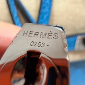 Hermes Kelly 25 Bag Handmade In Epsom Calfskin Leather Silver Hardware 7W Blue Izmir - Image 11