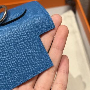 Hermes Kelly 25 Bag Handmade In Epsom Calfskin Leather Silver Hardware 7W Blue Izmir - Image 6